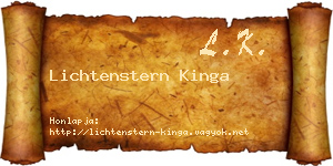 Lichtenstern Kinga névjegykártya
